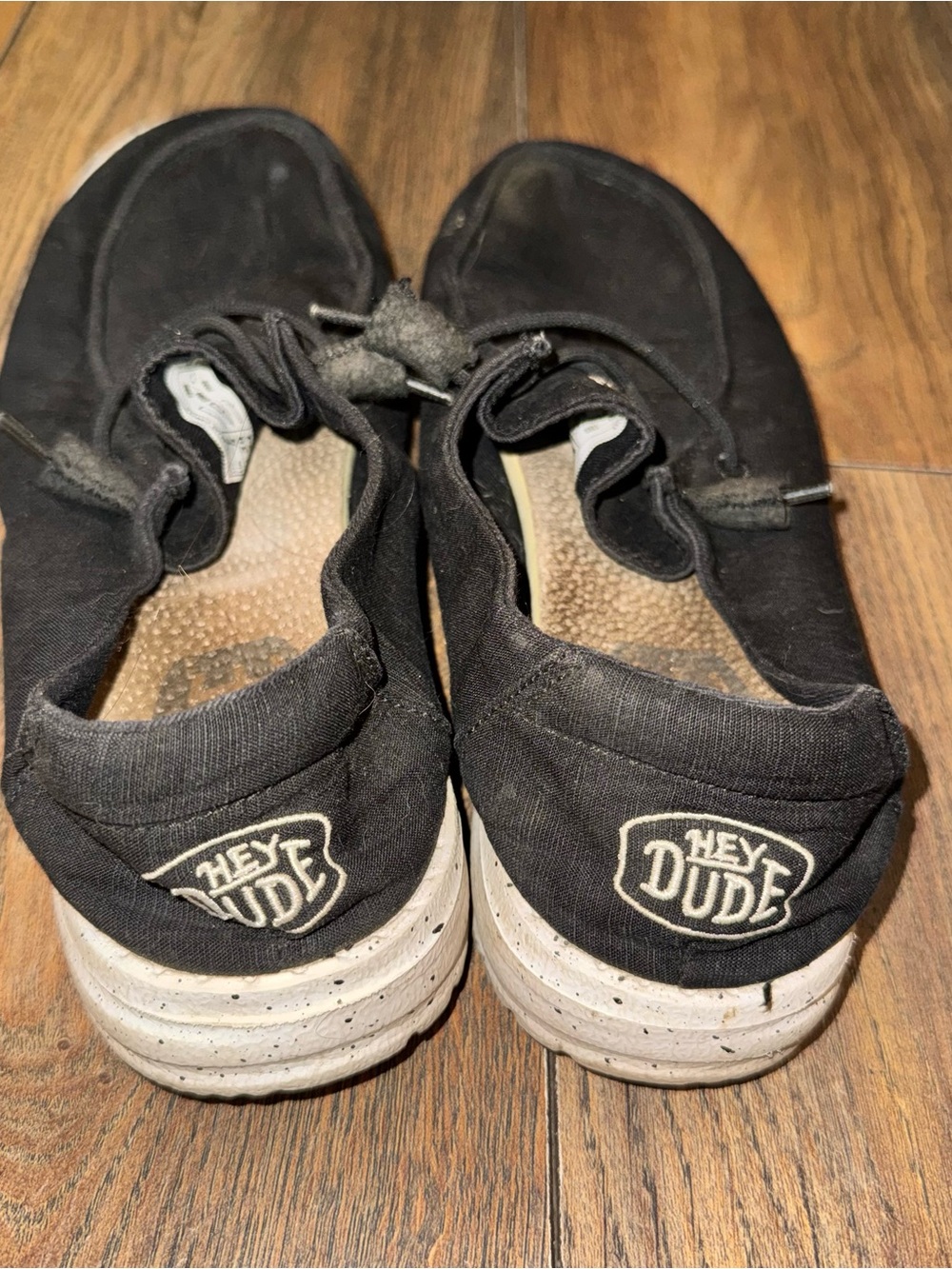 Hey Dude Black Canvas Women's Slip-On Shoes